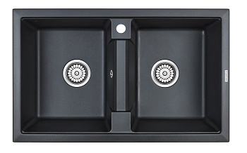 Кухонная мойка Paulmark TANDEM 80/2 PM238150-BLM 80х50 цвет черный